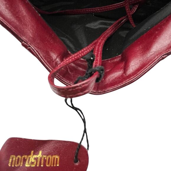 Vintage Nordstrom Clutch Purse Handbag Maroon Leather Made in Brazil 1970s 80s - Picture 4 of 9